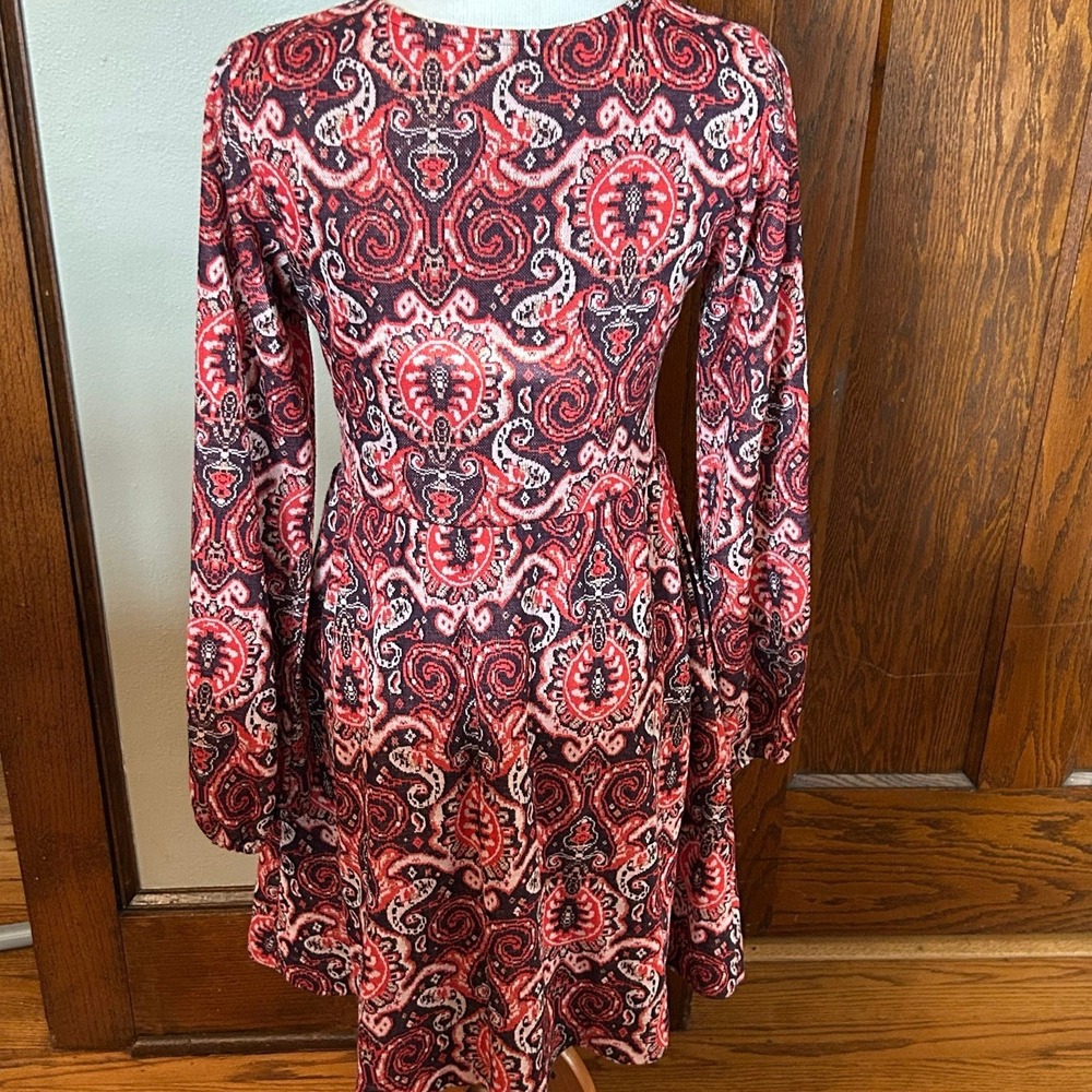 MAEVE by ANTHROPOLOGIE Paisley Dress Pink/Purple size Small - Picture 4 of 9